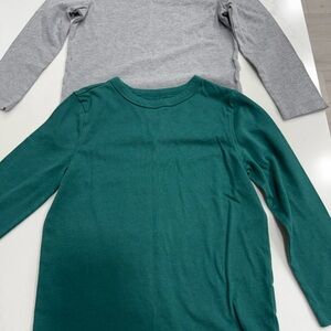 Wonder Nation Long Sleeve Tees - Green and Gray